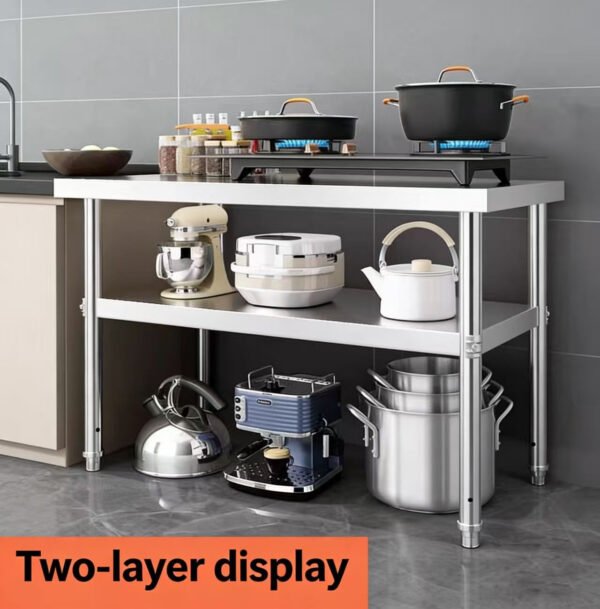 Stainless Steel Worktable with Adjustable Bottom Shelf