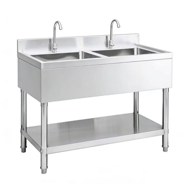 European Type Double Bowl Sinkwith Bottom Shelf