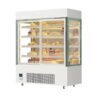 Air-cooled frost-free vertical cake display case with even temperature distribution