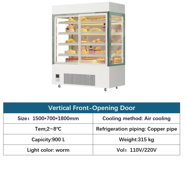 Main Headline: Bespoke Vertical Cake Display Case | Custom Sizes & Logos