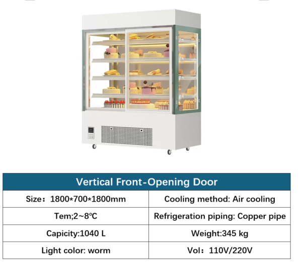 Main Headline: Bespoke Vertical Cake Display Case | Custom Sizes & Logos
