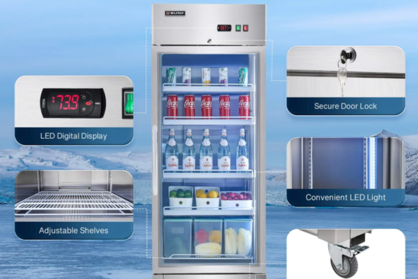 Commercial Upright Glass Door Freezer | Single Door Display Refrigerator