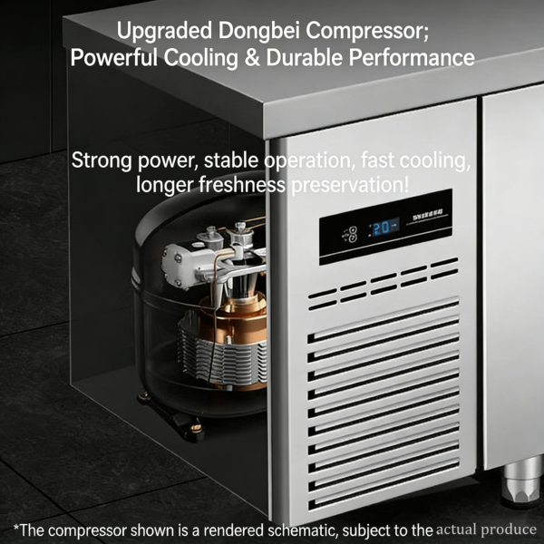 2 Commercial Undercounter Refrigerator | Stainless Steel Worktop Fridge