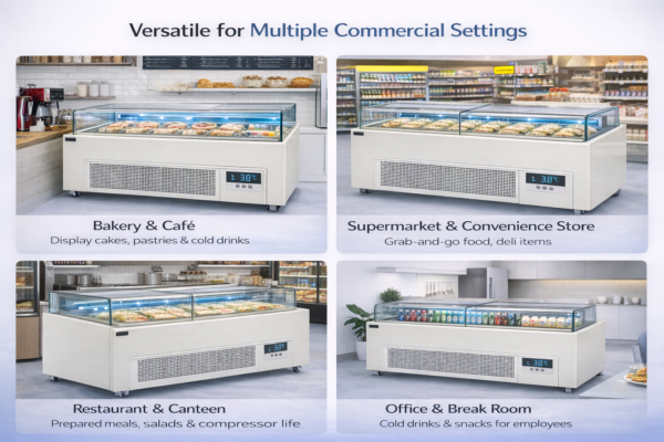 Commercial Sandwich Display Refrigerator | Glass Top Deli Display Case