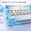 Stainless Steel Ice Cream Display Freezer | Commercial Glass Top Gelato Showcase