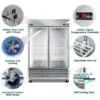 4 2 Door Upright Glass Door Refrigerator/Freeze