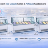 Stainless Steel Ice Cream Display Freezer | Commercial Glass Top Gelato Showcase