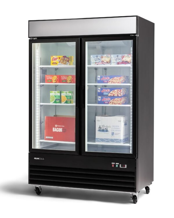 Version 1.0.0 2 Door Upright Glass Door Refrigerator/Freeze