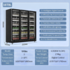 Commercial Beverage Cooler 690-1650L | Double/Triple Door Upright Refrigerator | Frost-Free, Adjustable Shelves, LED Lighting, Digital Temperature Control | Stainless Steel & Tempered Glass Display Cabinet for Wine & Drinks